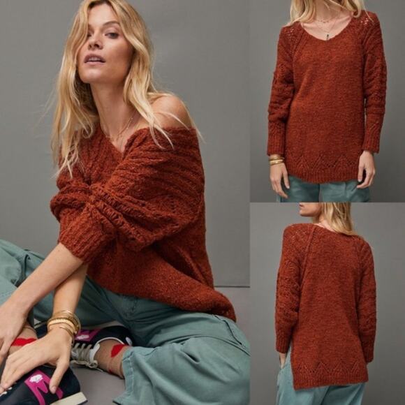 Anthropologie Cedar Pilcro Pointelle Tunic Sweater - Picture 5 of 16